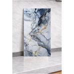 Renkli Duvarlar Shiny Mavi Gold Mermer Desenli 60x30cm Yapışkanlı Mutfak Banyo Kaplama Duvar Paneli Kağıdı TX-6969
