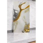 Renkli Duvarlar Shiny Naturel Gold Mermer Desenli 60x30cm Yapışkanlı Mutfak Banyo Kaplama Duvar Paneli Kağıdı TJJC00