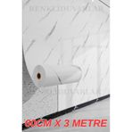 Renkli Duvarlar Tek Parça 3 Metre Yapışkanlı Rulo Beyaz Mermer Desenli Duvar Paneli Kağıdı Silinebilir CF-1035-Mıra