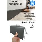 Renkli Duvarlar Yalı Antrasit Süpürgelik Suya Neme Dayanıklı 8cmx120cm 1 Adet PVC Parke Seramik Salon Mutfak Süpürge