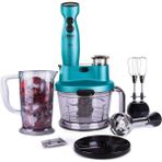Renkli El Blender Seti, Sedefli Mavi, Çok Fonksiyonlu, Şık ve Kullanışlı Tasarım - Açık Bej