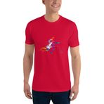 Renkli Fotbol Görselli T-shirt Kırmızı M ŞAL779359559591