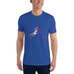 Renkli Fotbol Görselli T-shirt Mavi S ŞAL779359559594