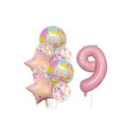 Renkli Happy Birthday Baskılı Folyo Yaş Balon Set 9, 65756455