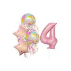 Renkli Happy Birthday Baskılı Folyo Yaş Balon Seti 4 Yaş, 65756455