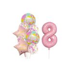 Renkli Happy Birthday Baskılı Folyo Yaş Balon Seti 8 Yaş, 65756455