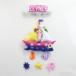Renkli Hayallerim Zeynep Isimli Denizci Kız Bebek Odası Kapı Süsü