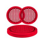 Renkli Hoparlör Kapak 16Cm Led Takılabilir 2 Adet Kırmızı