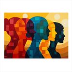 Renkli İnsan Figürleri Mdf Tablo 35cm X50cm