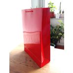 Renkli Ipli Karton Çanta 25 Adet 36x25x9cm (beyaz, Siyah, Kırmızı, Sarı, Turkuaz) Bristol (Kırmızı)