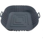 Renkli Isıya Dayanıklı Yıkanılabilir Silikon Fırın Ve Airfryer Kare Model Pişirme Matı 20 Cm (Gri)