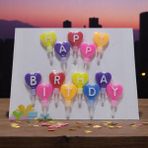 Renkli Kalpli Happy Bırthday Mum Kalpli Mum Kalpli Happy Bırthday Pasta Mumu Renklimum - 1 Adet