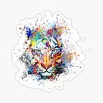 Renkli Kaplan Araba Oto Sticker Yapıştırma Etiket 17cm D1