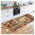 Renkli Kaymaz Koridor Yolluğu Halı Yıkanabilir Yumuşak Halı Mutfak ve Çamaşırhane için Dayanıklı Giriş Paspası 55" x 47" (140x120cm) Yüksek Trafik Alanları için Mükemmel Alan Halısı