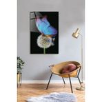 Renkli Kelebek ve Karahindiba Cam Tablo 40X60CM, Saydam Yüzey, Dekoratif ve Şık - Ahşap - Seçenek 1
