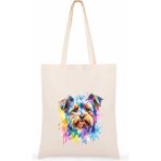 Renkli Köpek Desenli Bez Çanta - Doğa Dostu ve Şık Tasarım