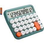 Renkli LCD Ekranlı 27 Tuş Mekanik Klavye Görünümlü Hesap Makinesi Yeşil - Seçenek 1 - Ahşap