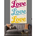 Renkli Love Yazısı Posteri Dekoratif Kanvas - Mdf Ahşap Tablo