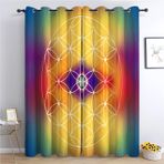 Renkli Mandala Çiçek Karartma Perdeleri 2 Panel 213 cm x 91 cm, Yıkanabilir Polyester, Oturma Odası, Yatak Odası, Çocuk Odası Dekoru için İdeal, Gromet Üst Tasarım