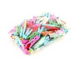 Renkli Mini Ahşap Mandal (100 Adet)