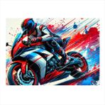 Renkli Motosiklet Aksiyonu Hediyelik Mdf Tablo 35cm X50cm