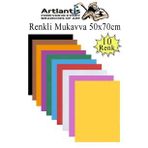 Renkli Mukavva 10 Renk 50X70 Cm 1 Paket Sert Renkli Karton 1.0 Mm Okul Okul Oncesi Anasinifi Hobi Etkinlik
