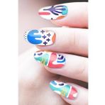Renkli Neo Memphis 36 Adet Tırnak Dövme Seti,Tırnak Tattoo,Nail Art ,Tırnak Sticker