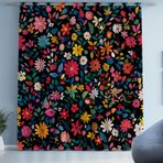 Renkli Papatya Çiçek Perde Seti, Isı Yalıtımlı Karartma Perdeleri 118 x 138 cm Botanik Çiçek Desenli Yatak Odası, Oturma Odası, Çocuk Odası için İdeal Soğuk Karşıtı 2'li Paket