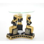 Renkli Polyester Tutankhamun Buhurdanlık, Şık ve Dekoratif Tasarım - Açık Beyaz - Gri - Seçenek 1