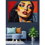 Renkli Pop Art Kadın Dekoratif Kanvas - Mdf Ahşap Tablo