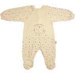 Renkli Puset Unisex Bebek Penye Tulum Puanlı Kuzu - 3-6 Ay - Mavi