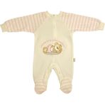 Renkli Puset Unisex Bebek Penye Tulum Welcome Ayı - 6 - 9 Ay - Pembe