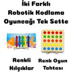 Renkli Robotik Kodlama Seti, 2 Oyuncak, Kılçıklar ve Oyun Tahtası ile Eğlence - Seçenek 1 - Açık Beyaz - Gri