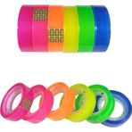 Renkli Şeffaf Para Bandı Şeffaf Rengarenk Selobant Bant - 6 Adet