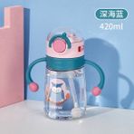 Renkli Tritan Pipetli Suluk, Çocuklar Için, 420 Ml, Bpa Içermeyen, Sağlıklı ve Şık - Seçenek 1 - Ahşap - Bej