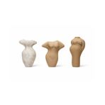 Renkli Üçlü Set Terracotta Gövde Şekilli Vazolar Bohem