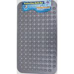 Renkli Ürün Dikdörtgen Delikli Kabartma Silikon Kaydırmaz Taban Duşakabin ve Banyo Matı (Gri)(66x36)