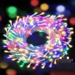 Renkli Vıp Profesyonel 50 Metre Renkli Led Işık 220V Fişli Renkli Yılbaşı Işığı Şeffaf Kablolu Modlu Vitrin