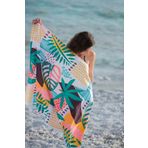 Renkli Yaprak Desenli Plaj Havlusu, Spor Havlusu, Mikrofiber Hızlı Kuruyan Plaj Havlusu 70x140cm