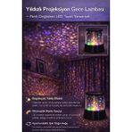Renkli Yıldızlı Gece Lambası, Tavan Yansıtıcı, LED Işıkli, Sıcak Atmosfer
