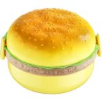 Renkli Yuvarlak Hamburger Tarzı Saklama Kabı, Pratik ve Şık Beslenme Çözümü - Açık Bej - Seçenek 1