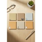 Renkli Zeka 6'lı Kedi Desenli Memopad Seti, (10x10) 110 gr Kalın Kağıt Notepad, Bloknot, Not Defteri,