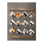 renklibaskım Ahşap İpli 12 Mandallı Fotoğraf Çerçevesi