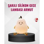 Renklime Armut Gece Lambası USB Şarjlı Ayarlanabilir LED Işık