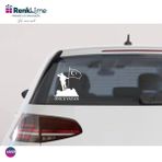 Renklime Asker - Önce Vatan - Türk Bayrağı - Otomobil - Araba Arkası Cam Sticker Yapıştırma - Folyo Kesim - 20x24 - Beyaz