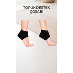 Renklime İkili Silikon Tabanlı Topuk Dikeni ve Çatlak Önleyici Ortopedik Çorap