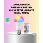 Renklime Kumanda Destekli Çok Renkli Akıllı LED Ampul