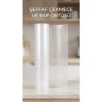 Renklime Şeffaf Kaydırmaz Dolap İçi Pvc Çekmece Örtüsü 45X300 Cm Koruyucu Kaplama
