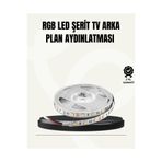 renklime TV Arkası LED Şerit Işık Otomatik Açma Kapama Özellikli 2mt