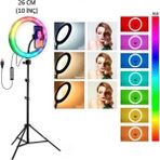 Renksan MJ26 10INÇ Rgb LED Selfie Işığı Tripot Makyaj Rıng Lıght